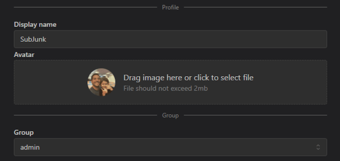 Пример редактирования пользовательских настроек